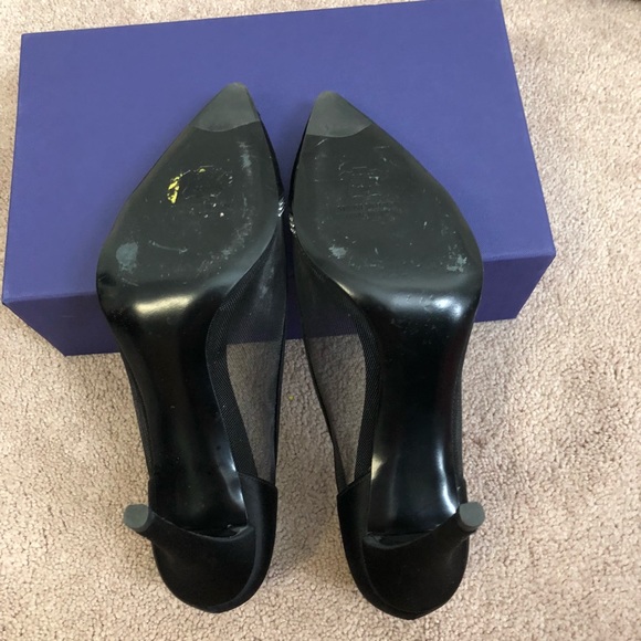 Black Satin Pumps with Rhinestones - Picture 7 of 7